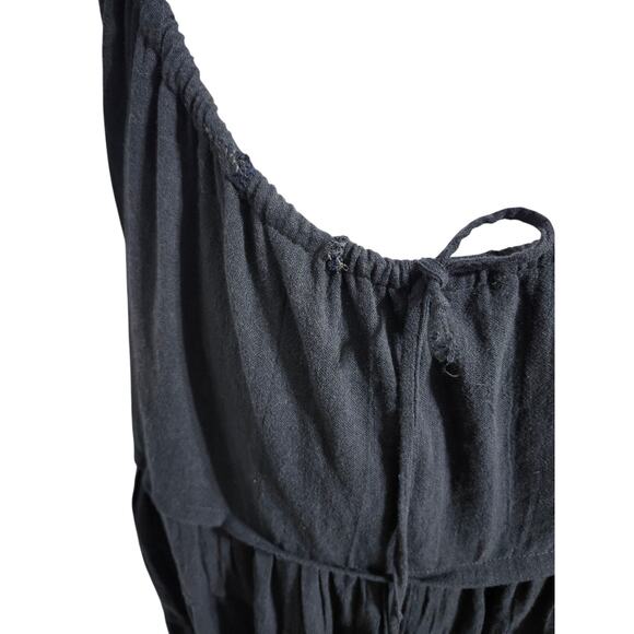 Free People maxi dress tiered halter ruffled boho sleeveless XL black NWOT - Picture 8 of 11